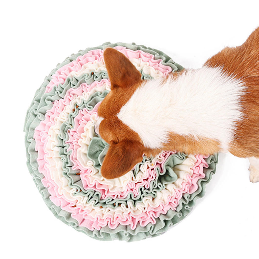 Lollipop Dog Snuffle Mat Pet Puzzle Toy Sniffing Training Pad Activity Blanket Feeding Relieve Stress Pet Nose Pad Round Carpet