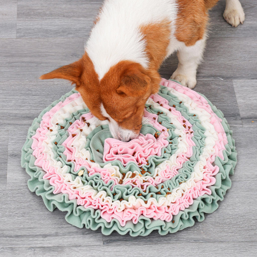 Lollipop Dog Snuffle Mat Pet Puzzle Toy Sniffing Training Pad Activity Blanket Feeding Relieve Stress Pet Nose Pad Round Carpet