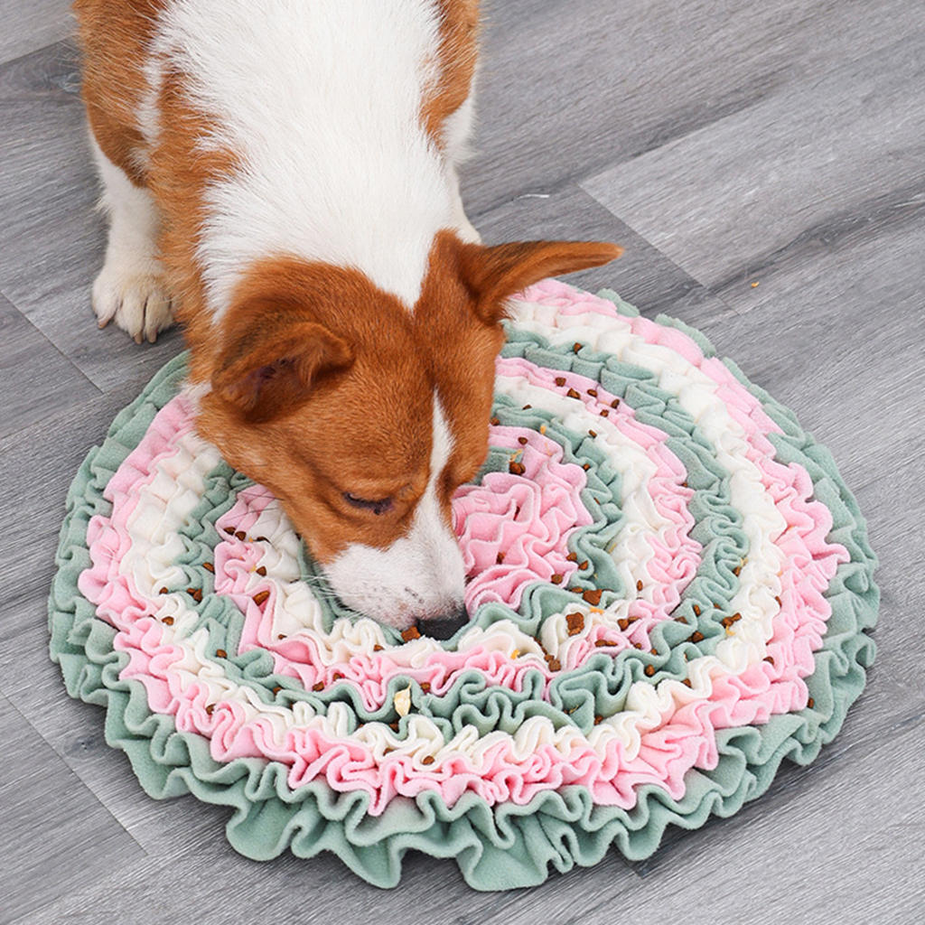 Lollipop Dog Snuffle Mat Pet Puzzle Toy Sniffing Training Pad Activity Blanket Feeding Relieve Stress Pet Nose Pad Round Carpet