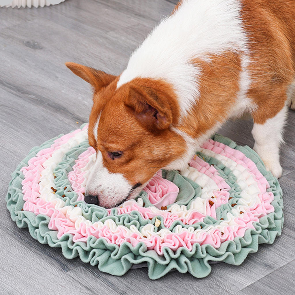 Lollipop Dog Snuffle Mat Pet Puzzle Toy Sniffing Training Pad Activity Blanket Feeding Relieve Stress Pet Nose Pad Round Carpet