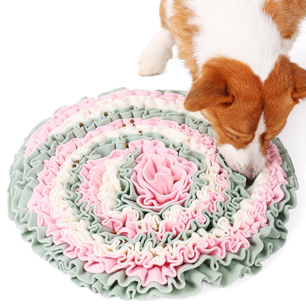 Lollipop Dog Snuffle Mat Pet Puzzle Toy Sniffing Training Pad Activity Blanket Feeding Relieve Stress Pet Nose Pad Round Carpet