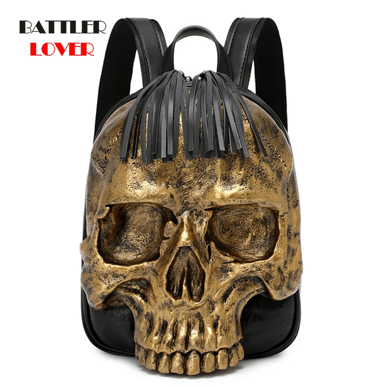 Fashion Small Women Backpacks Halloween 3D Skull Backpack for Teenagers Girl Boy Daypack Ladies Thick Leather Casual Travel Bags