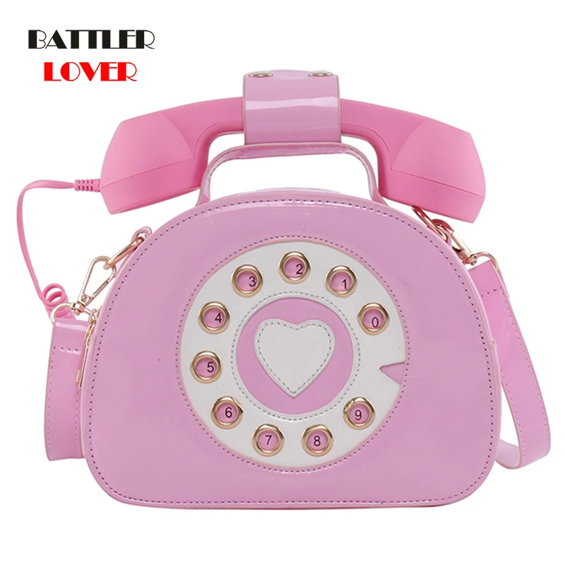 Sweetheart 3D Telephone Set Handbags for Women Purses Shoulder Bag Ladies Crosbody Bag Girl