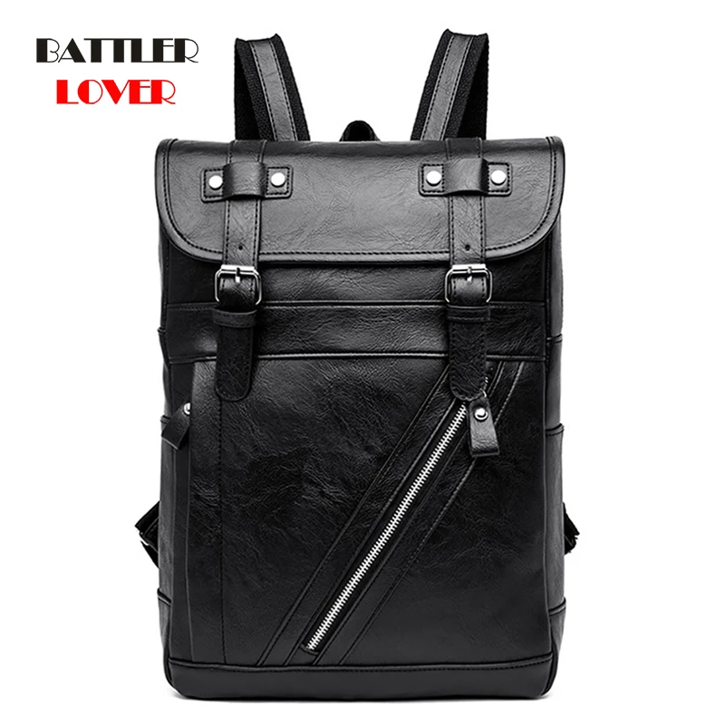 High-Quality Business Leather Backpack for Men Casual Wear-Resistant Bagpack Male Fashion Travel Bags Man
