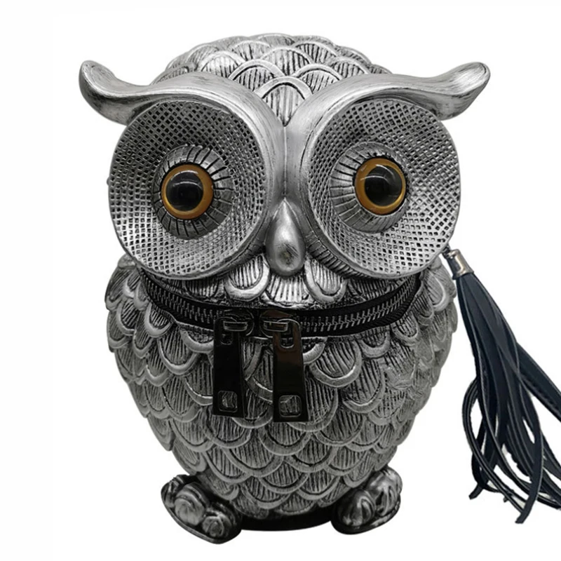 Women Shoulder Bag 2020 New Stylish Cool Black Leather 3D Owl Crossbody Handbag Female School Bags Fashion Mochila