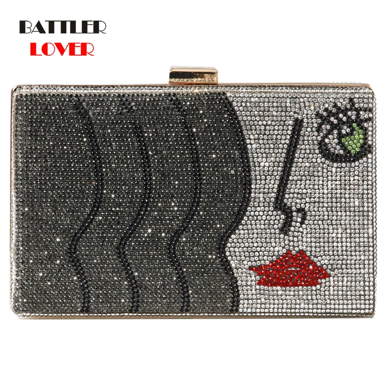 Cartoon Character Luxury Diamond Party Clutch For Women Diamond Designer Bag Fashion Purses And Handbags Female Wedding Flap Bag