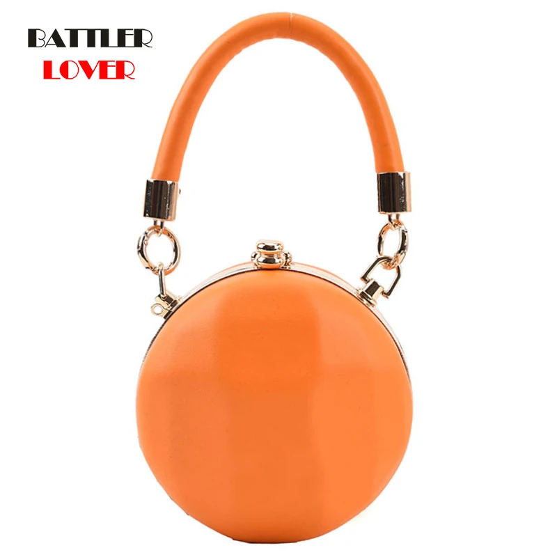 Luxury Designer Ball Shape Evening Clutch Bag For Women Wedding Purse High Quality Leather Handbag Female Crossbody Shoulder Bag