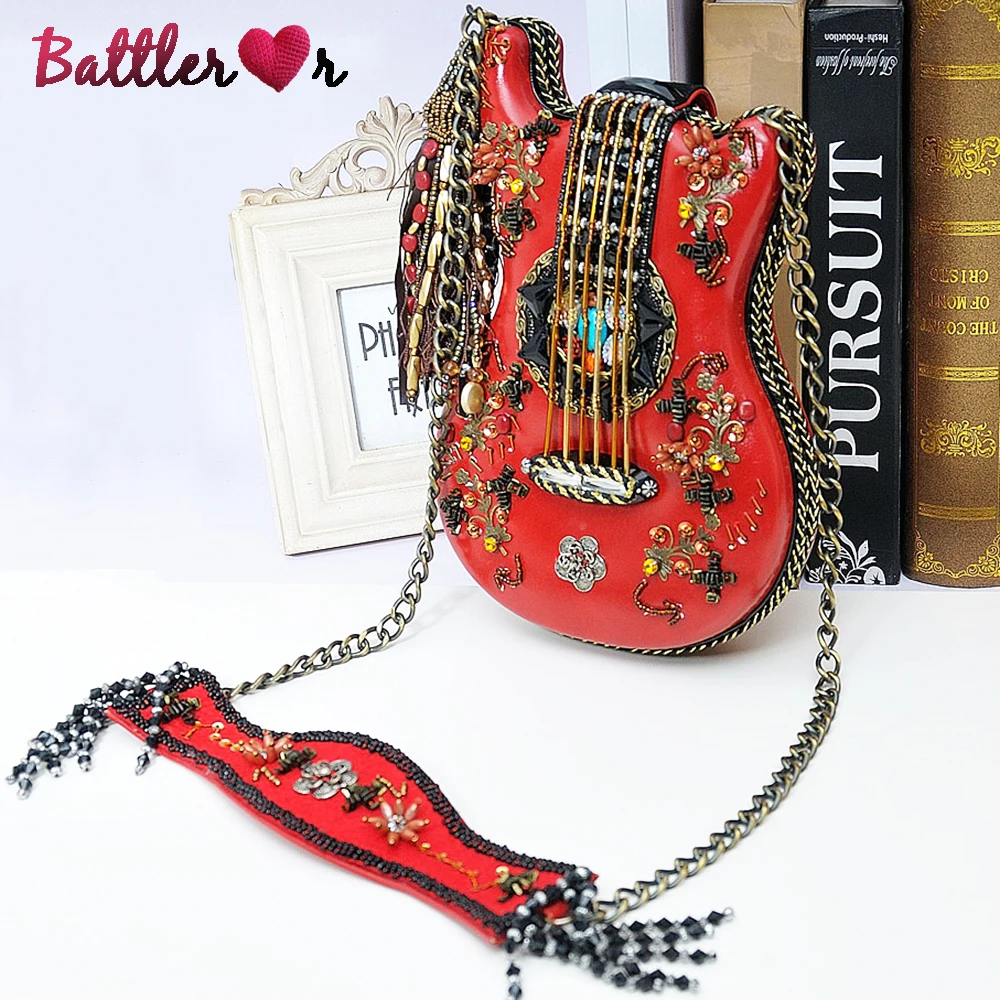 Fashion Violin Women Shoulder Bag High Quality Guitar Design Lady Vintage Chain Crossbody Bag Vintage 2022 Female Messenger Bag
