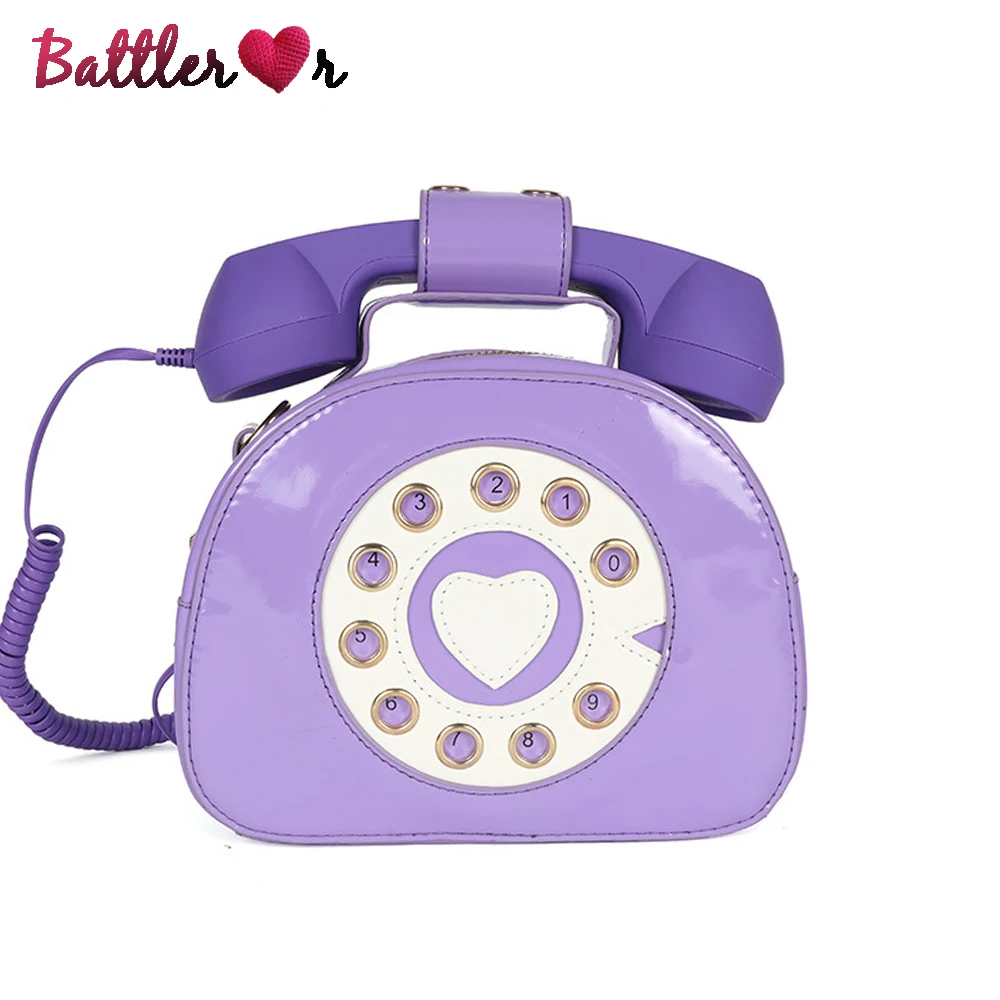 Stylish Women Telephone Shaped Crossbody Leather Shoulder Bags Female Casual Handbag Shopping Street School Satchel Tote Purses