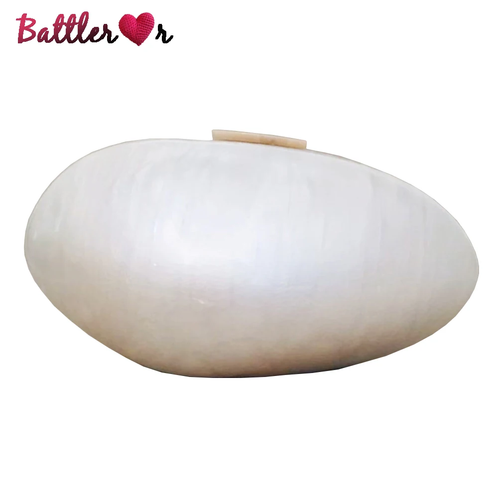 Pearl Acrylic Evening Bags for Women Luxury Clutch Purse Ladies Mini Wallet Shell Chain Shoulder Crossbody Wedding Party Handbag